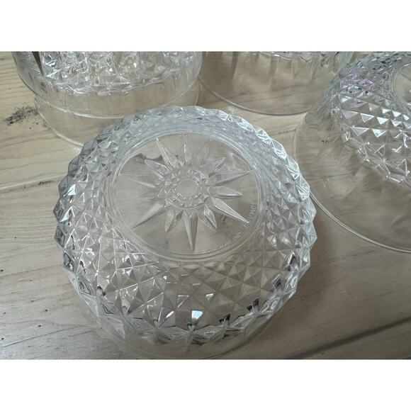 Set Of 5 - Vintage Arcoroc France Crystal Starburst Serving...